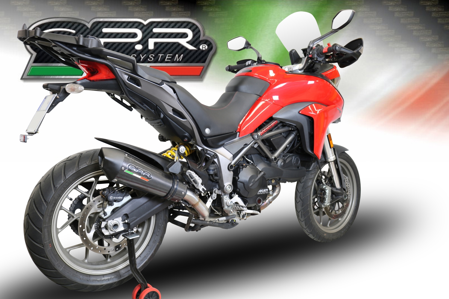 GPR pot echappement compatible avec  Ducati Multistrada 950 2017-2020, New Grand Prix Evo Poppy, Pot échappement homologué et légal, silencieux avec mi-collecteur, db killer amovible et catalyseur 