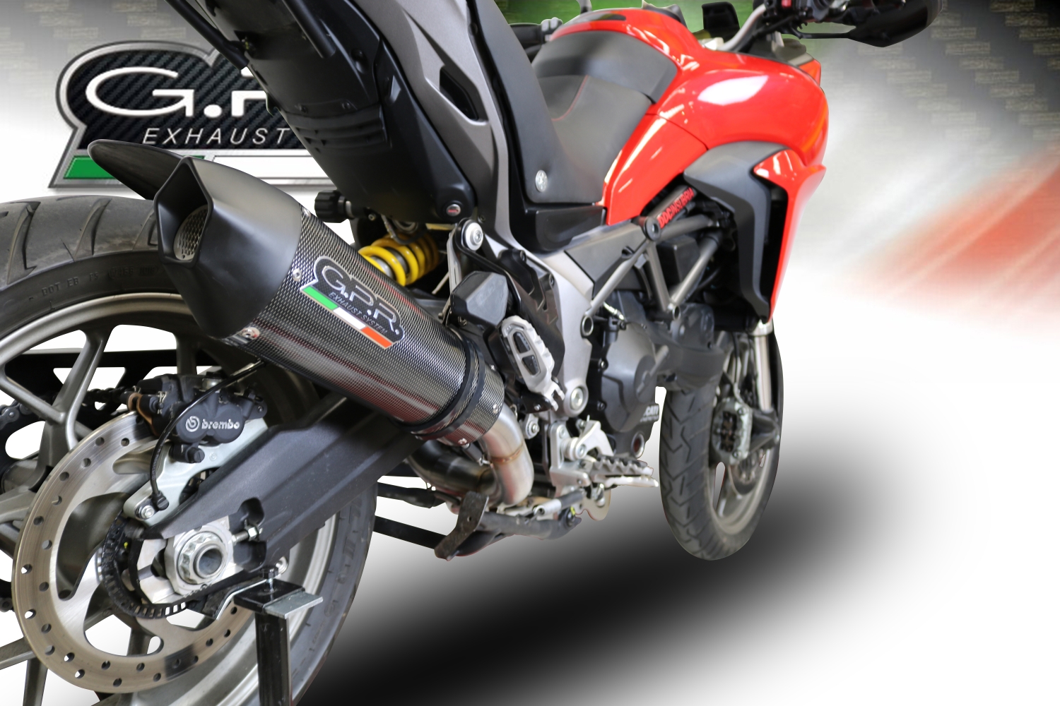 GPR pot echappement compatible avec  Ducati Multistrada 950 2017-2020, New Grand Prix Evo Poppy, Pot échappement homologué et légal, silencieux avec mi-collecteur, db killer amovible et catalyseur 