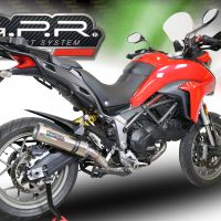 Pot echappement compatible avec Ducati Multistrada 950 2017-2020, M3 Titanium Natural, Pot échappement homologué et légal, silencieux avec mi-collecteur, db killer amovible et catalyseur 
