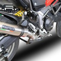 Pot echappement compatible avec Ducati Multistrada 950 2017-2020, M3 Titanium Natural, Pot échappement homologué et légal, silencieux avec mi-collecteur, db killer amovible et catalyseur 