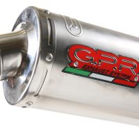 Pot echappement compatible avec Hyosung Comet 125 GT - R 2003-2014, Inox Tondo, Silencieux d'échappement, homologué, montage avec bride spécifique (bolt-on), avec db killer amovible 