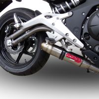 Pot echappement compatible avec Kawasaki Er 6 N - F 2012-2016, Deeptone Inox, Homologué et légal, système d'échappement complet avec catalyseur et db killer amovible 