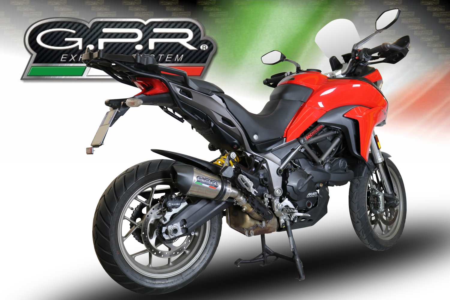 GPR pot echappement compatible avec  Ducati Multistrada 950 V2 S 2021-2024, New Grand Prix Evo Titanium, Échappement légal, homologué,silencieux avec db killer amovible et tuyau de liaison spécifique 