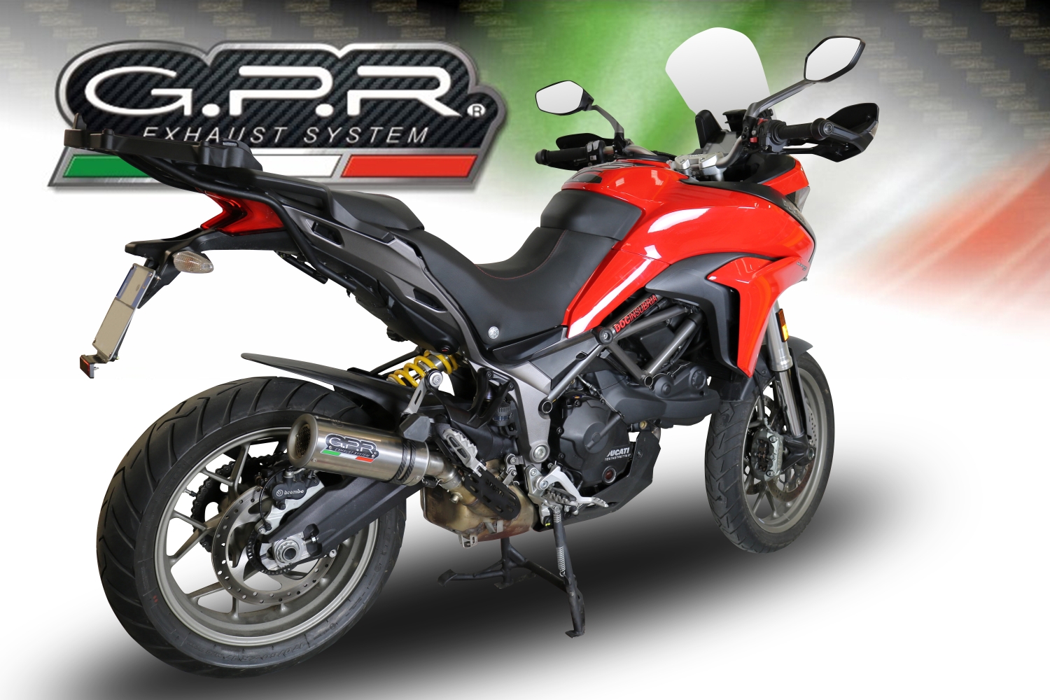 Pot echappement compatible avec Ducati Multistrada 950 V2 S 2021-2024, M3 Titanium Natural, Échappement légal, homologué,silencieux avec db killer amovible et tuyau de liaison spécifique 