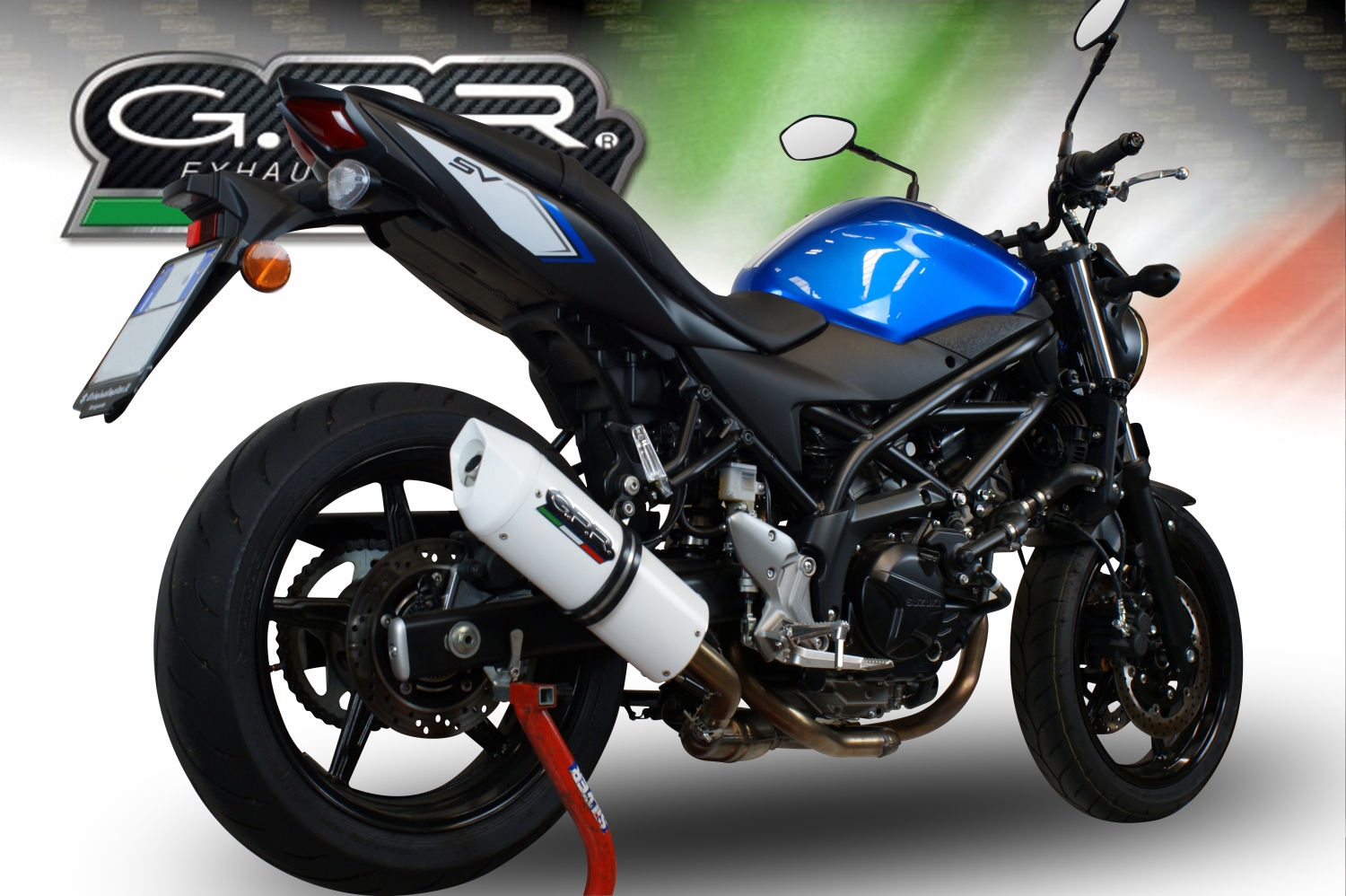 Pot echappement compatible avec Suzuki Sv 650 A 2021-2025, Albus Evo4, Échappement légal, homologué,silencieux avec db killer amovible et tuyau de liaison spécifique 