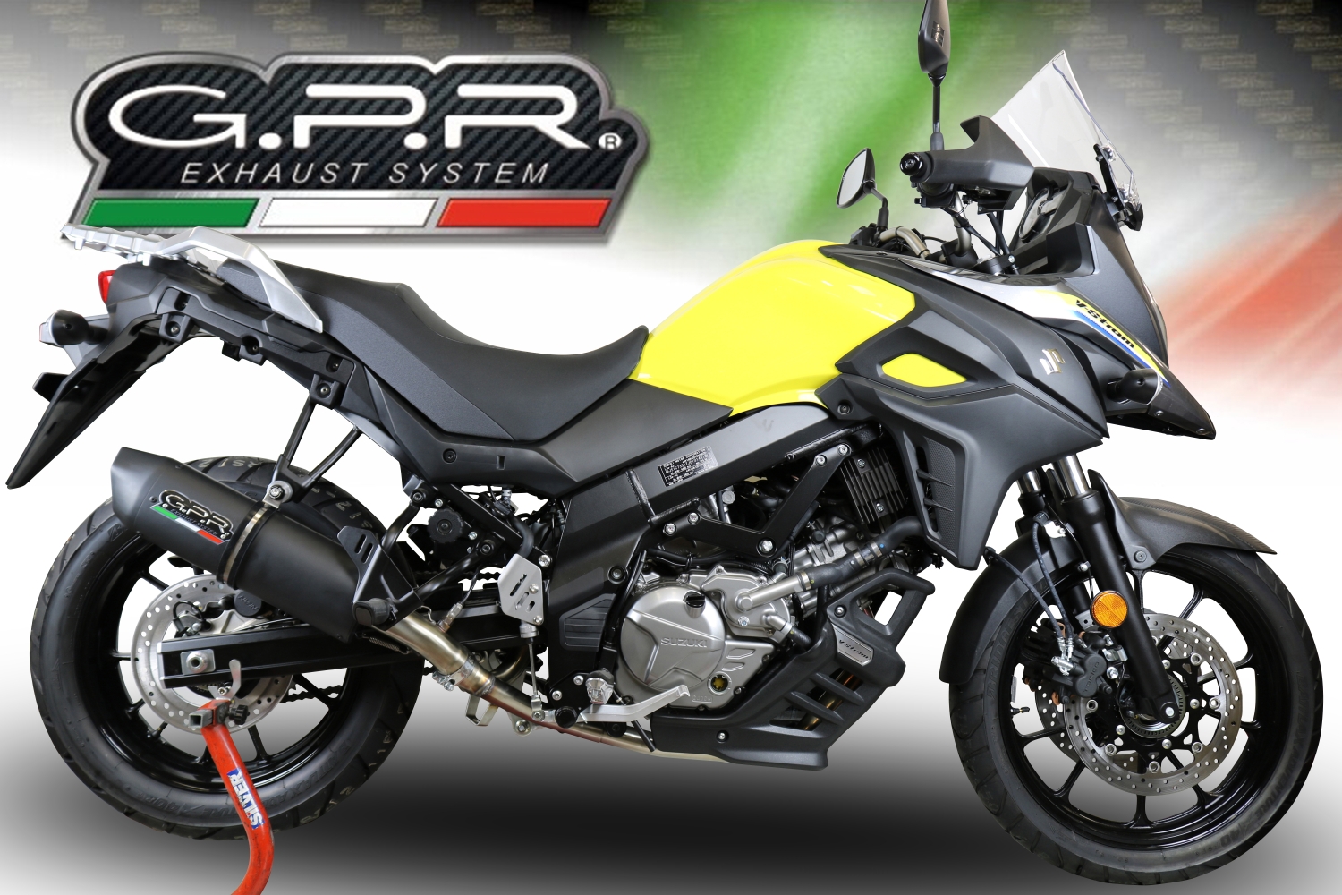 Pot echappement compatible avec Suzuki V-Strom 650 2021-2025, Furore Evo4 Nero, Pot échappement homologué et légal, silencieux avec mi-collecteur, db killer amovible et catalyseur 