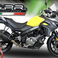 Pot echappement compatible avec Suzuki V-Strom 650 2021-2025, Furore Evo4 Nero, Pot échappement homologué et légal, silencieux avec mi-collecteur, db killer amovible et catalyseur 