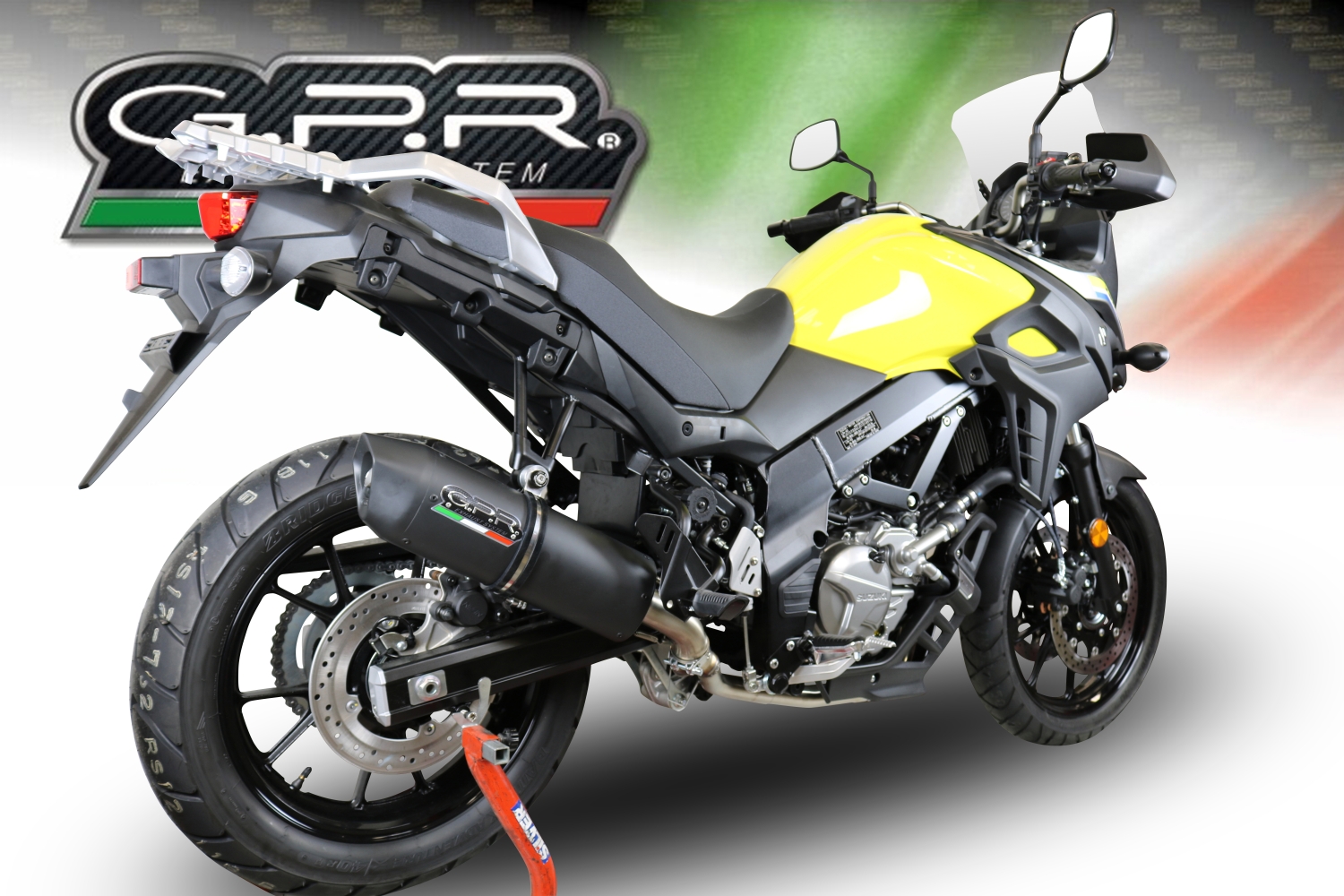 Pot echappement compatible avec Suzuki V-Strom 650 2021-2025, Furore Evo4 Nero, Pot échappement homologué et légal, silencieux avec mi-collecteur, db killer amovible et catalyseur 