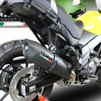Pot echappement compatible avec Suzuki V-Strom 650 2021-2025, Furore Evo4 Nero, Pot échappement homologué et légal, silencieux avec mi-collecteur, db killer amovible et catalyseur 