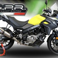 Pot echappement compatible avec Suzuki V-Strom DL650 2017-2020, GP Evo4 Titanium, Pot échappement homologué et légal, silencieux avec mi-collecteur, db killer amovible et catalyseur 