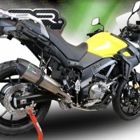 Pot echappement compatible avec Suzuki V-Strom DL650 2017-2020, GP Evo4 Titanium, Pot échappement homologué et légal, silencieux avec mi-collecteur, db killer amovible et catalyseur 