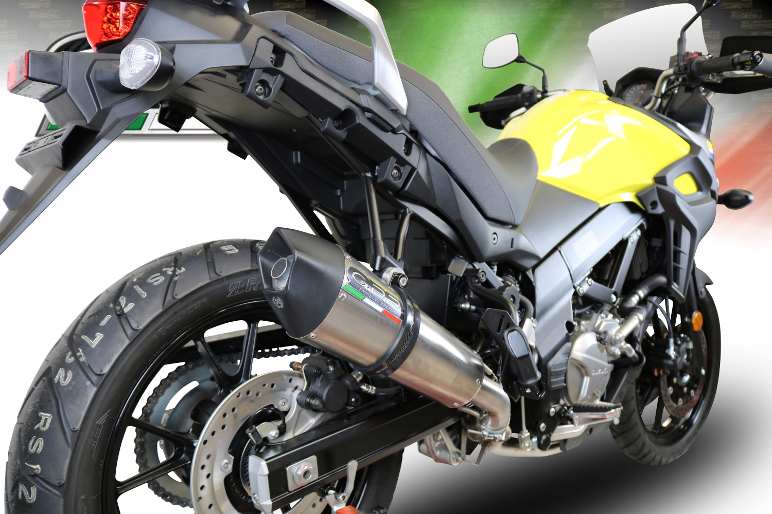 Pot echappement compatible avec Suzuki V-Strom DL650 2017-2020, GP Evo4 Titanium, Pot échappement homologué et légal, silencieux avec mi-collecteur, db killer amovible et catalyseur 