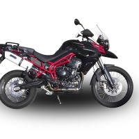 Pot echappement compatible avec Triumph Tiger 800 - Xr - Xc - Xrx - Xcx - Xrt - Xca 2011-2016, Albus Ceramic, Échappement légal, homologué,silencieux avec db killer amovible et tuyau de liaison spécifique 