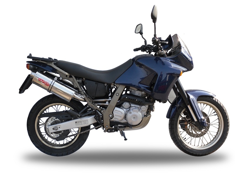 Pot echappement compatible avec Aprilia Pegaso 650 Ga 1992-1996, Trioval, Paire de pot d'échappement homologuées, livrées avec db killer amovible et raccords spécifiques 