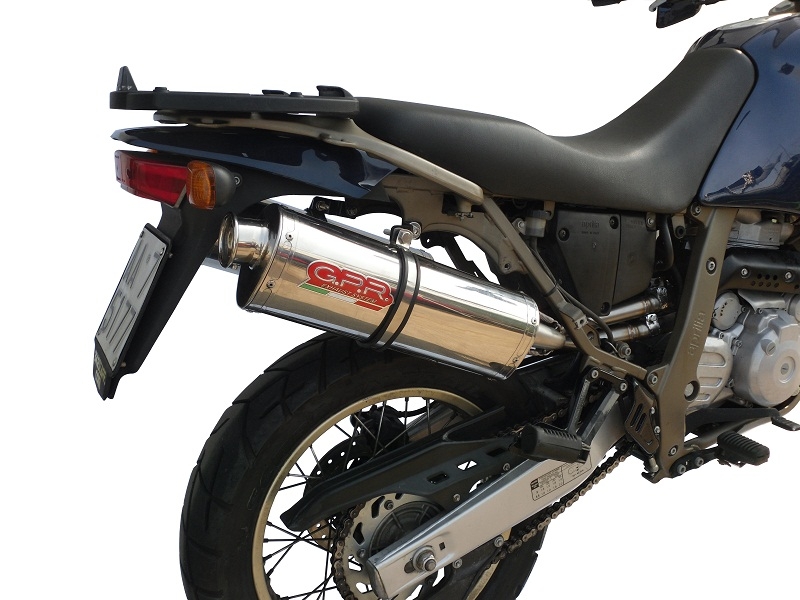 Pot echappement compatible avec Aprilia Pegaso 650 Ga 1992-1996, Trioval, Paire de pot d'échappement homologuées, livrées avec db killer amovible et raccords spécifiques 