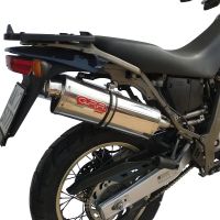Pot echappement compatible avec Aprilia Pegaso 650 Ga 1992-1996, Trioval, Paire de pot d'échappement homologuées, livrées avec db killer amovible et raccords spécifiques 