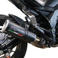 Pot echappement compatible avec Benelli 502 C 2019-2020, M3 Black Titanium, Échappement légal, homologué,silencieux avec db killer amovible et tuyau de liaison spécifique 