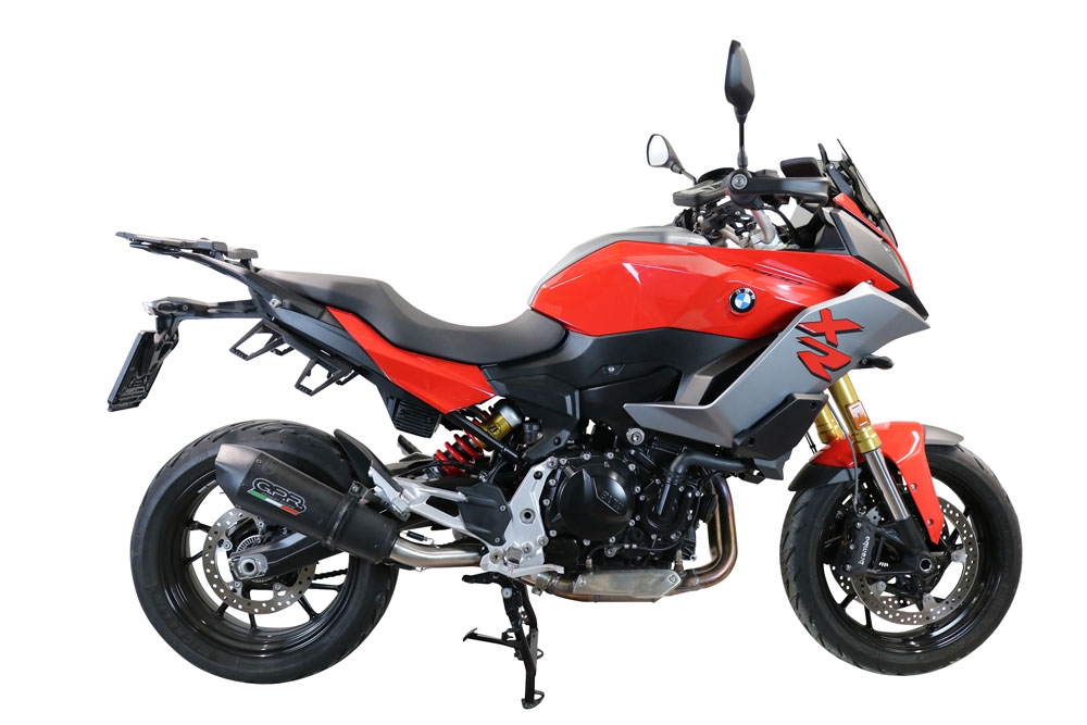 GPR pot echappement compatible avec  Bmw F 900 XR-R 2020-2025, New Grand Prix Evo Black Titanium, Échappement légal, homologué,silencieux avec db killer amovible et tuyau de liaison spécifique 