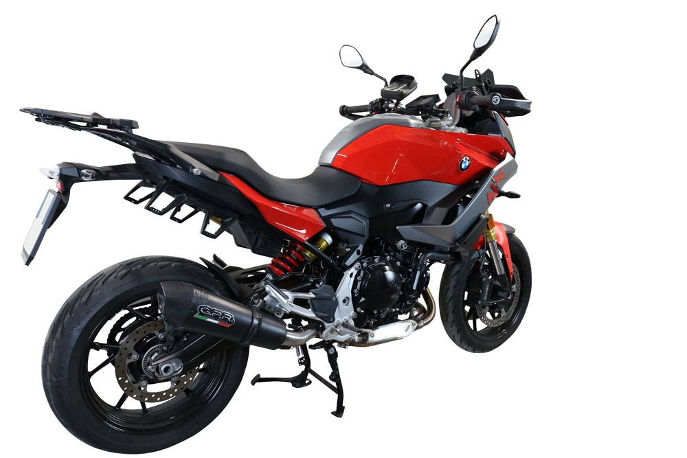 GPR pot echappement compatible avec  Bmw F 900 XR-R 2020-2025, New Grand Prix Evo Black Titanium, Échappement légal, homologué,silencieux avec db killer amovible et tuyau de liaison spécifique 