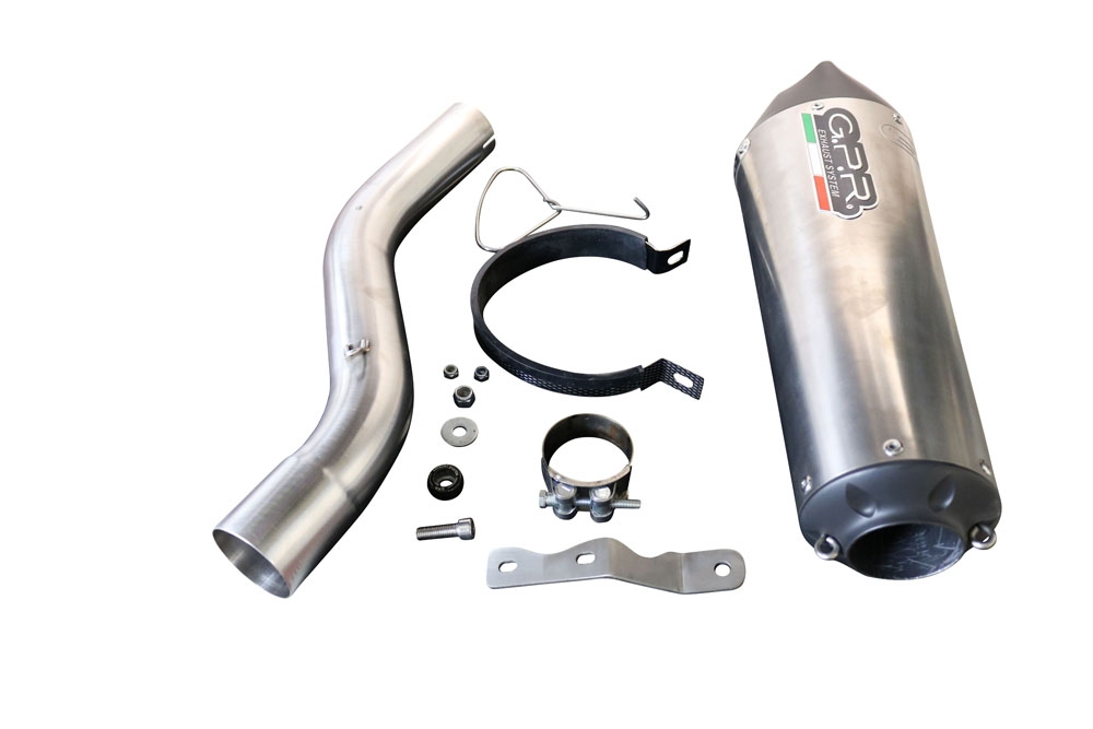 GPR pot echappement compatible avec  Bmw F 900 XR-R 2020-2025, New Grand Prix Evo Titanium, Échappement légal, homologué,silencieux avec db killer amovible et tuyau de liaison spécifique 