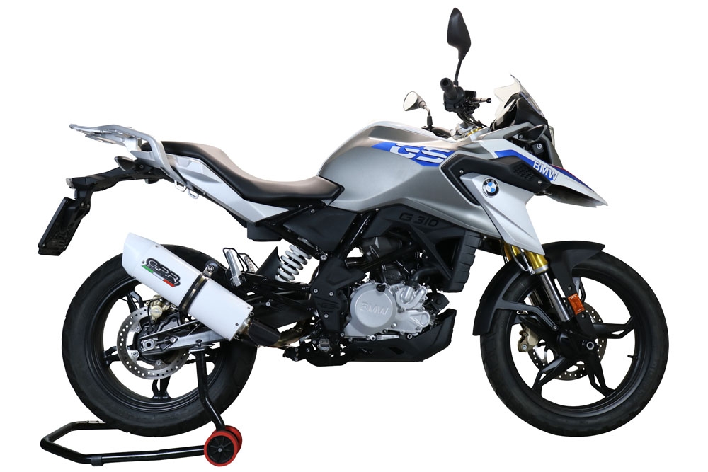 Pot echappement compatible avec Bmw G 310 Gs 2017-2021, Albus Evo4, Homologué et légal, système d'échappement complet avec catalyseur et db killer amovible 