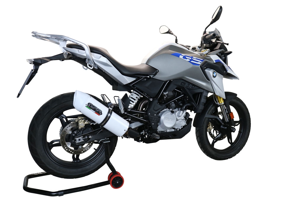Pot echappement compatible avec Bmw G 310 Gs 2017-2021, Albus Evo4, Homologué et légal, système d'échappement complet avec catalyseur et db killer amovible 