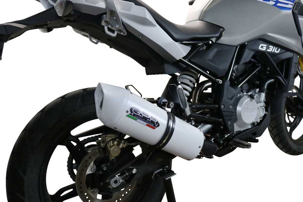 Pot echappement compatible avec Bmw G 310 Gs 2017-2021, Albus Evo4, Homologué et légal, système d'échappement complet avec catalyseur et db killer amovible 