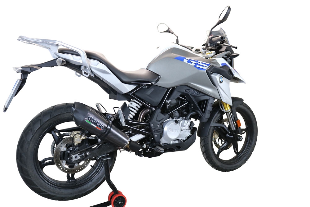 Pot echappement compatible avec Bmw G 310 Gs 2022-2024, GP Evo4 Poppy, Homologué et légal, système d'échappement complet avec catalyseur et db killer amovible 