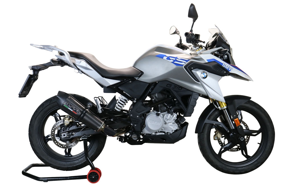 Pot echappement compatible avec Bmw G 310 Gs 2022-2024, GP Evo4 Poppy, Homologué et légal, système d'échappement complet avec catalyseur et db killer amovible 