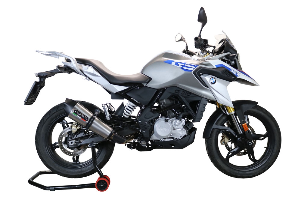 Pot echappement compatible avec Bmw G 310 Gs 2017-2021, GP Evo4 Titanium, Homologué et légal, système d'échappement complet avec catalyseur et db killer amovible 