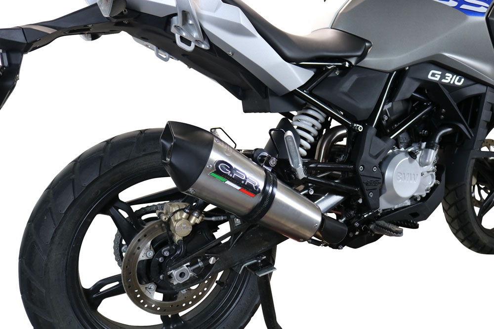 Pot echappement compatible avec Bmw G 310 Gs 2017-2021, GP Evo4 Titanium, Homologué et légal, système d'échappement complet avec catalyseur et db killer amovible 