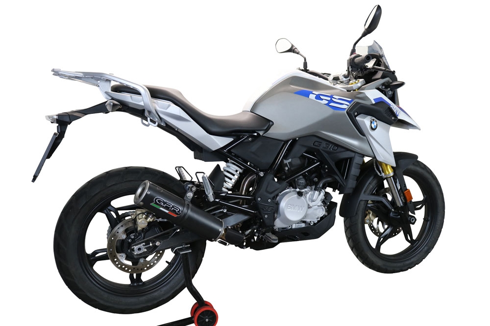 Pot echappement compatible avec Bmw G 310 Gs 2017-2021, M3 Black Titanium, Homologué et légal, système d'échappement complet avec catalyseur et db killer amovible 