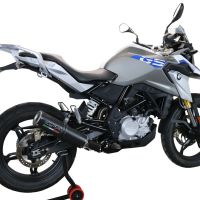 Pot echappement compatible avec Bmw G 310 Gs 2017-2021, M3 Black Titanium, Homologué et légal, système d'échappement complet avec catalyseur et db killer amovible 