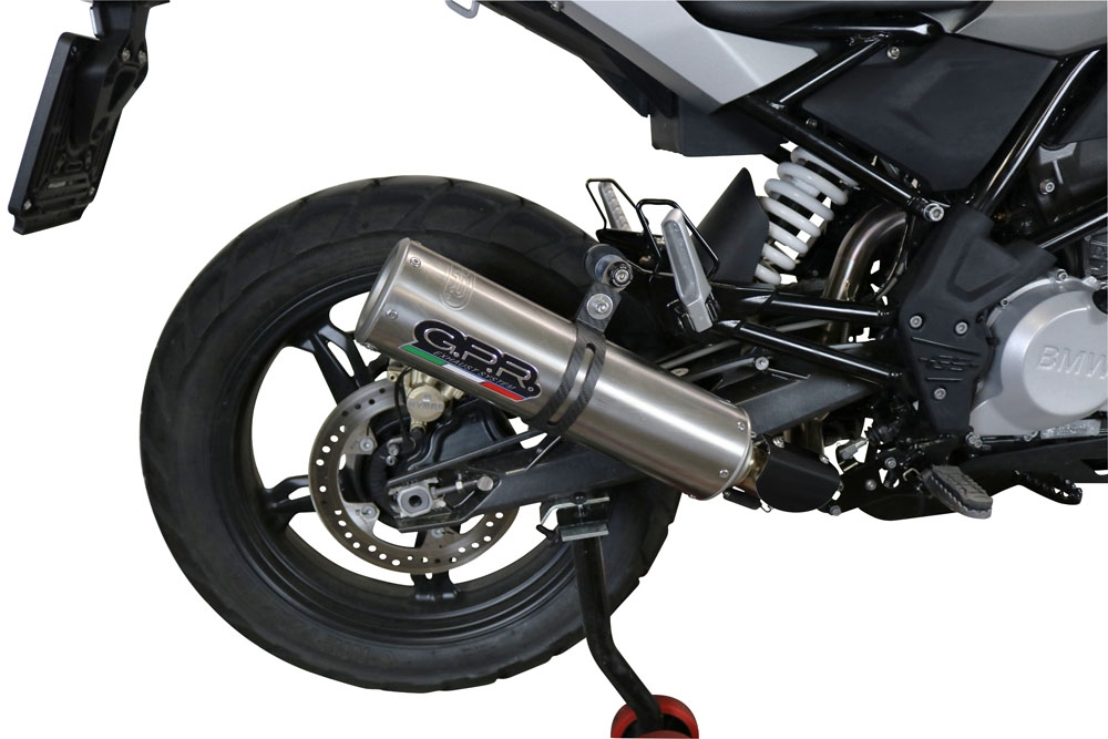 Pot echappement compatible avec Bmw G 310 Gs 2017-2021, M3 Inox , Homologué et légal, système d'échappement complet avec catalyseur et db killer amovible 