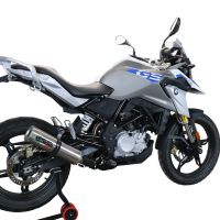 Pot echappement compatible avec Bmw G 310 Gs 2022-2024, M3 Titanium Natural, Homologué et légal, système d'échappement complet avec catalyseur et db killer amovible 