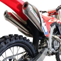Pot echappement compatible avec Honda Crf 450 R-RX 2020-2020, Pentacross FULL Titanium, Pot echappement racing, ligne complet, double silencieux avec db killers amovibles 