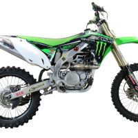 GPR pot echappement compatible avec  Kawasaki Kx 450 F 2012-2015, Pentacross Titanium, Pot d'échappement complet racing, compris de collecteur et db killer amovible, sans homologation 