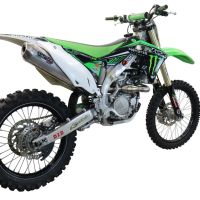 GPR pot echappement compatible avec  Kawasaki Kx 450 F 2012-2015, Pentacross Titanium, Pot d'échappement complet racing, compris de collecteur et db killer amovible, sans homologation 
