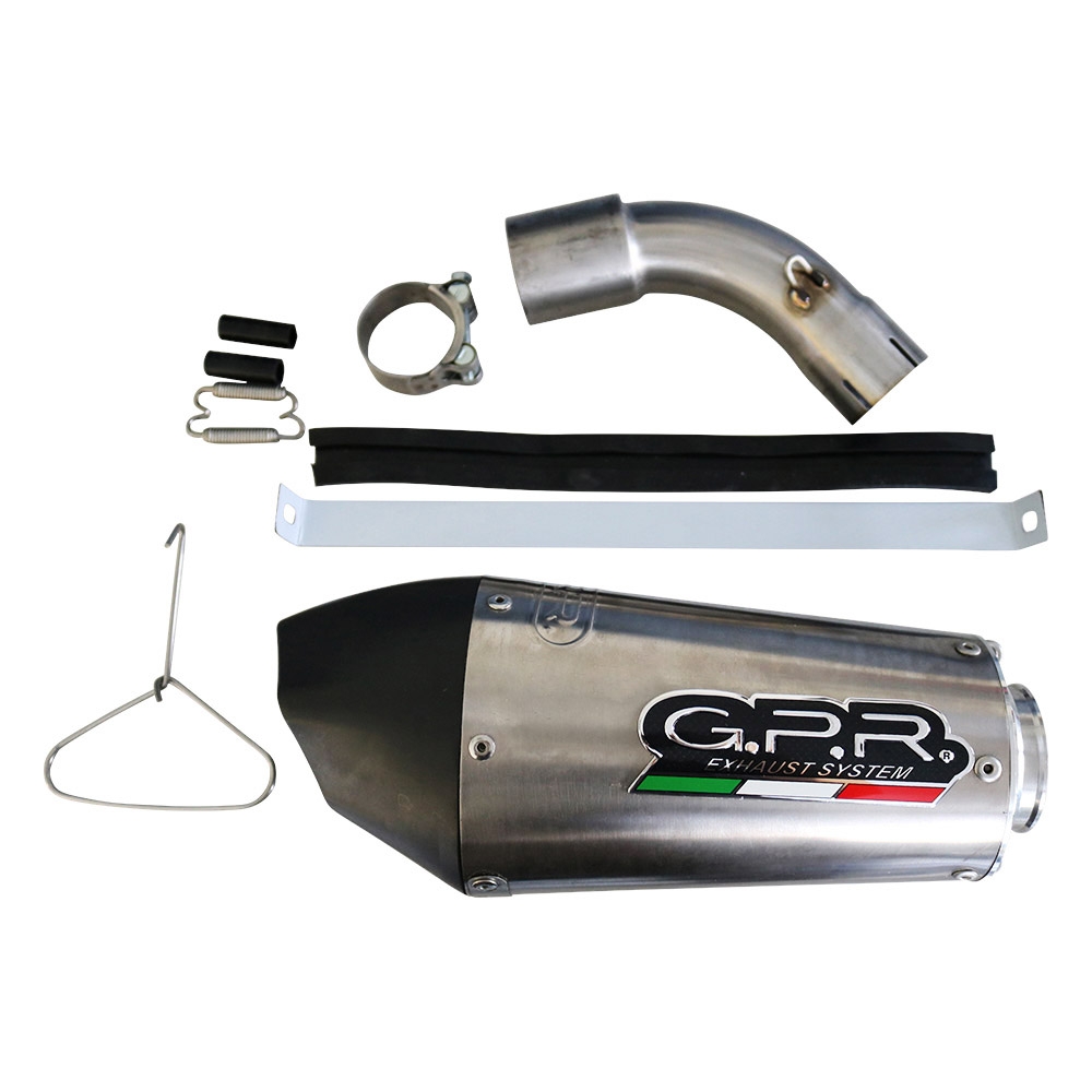 GPR pot echappement compatible avec  Ktm Adventure 390 2020-2020, New Grand Prix Evo Titanium, Échappement légal, homologué,silencieux avec db killer amovible et tuyau de liaison spécifique 
