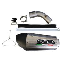 GPR pot echappement compatible avec  Ktm Adventure 390 2020-2020, New Grand Prix Evo Titanium, Échappement légal, homologué,silencieux avec db killer amovible et tuyau de liaison spécifique 