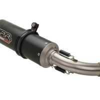 Pot echappement compatible avec Zontes Gk 125 2022-2024, M3 Black Titanium, Homologué et légal, système d'échappement complet avec catalyseur et db killer amovible 