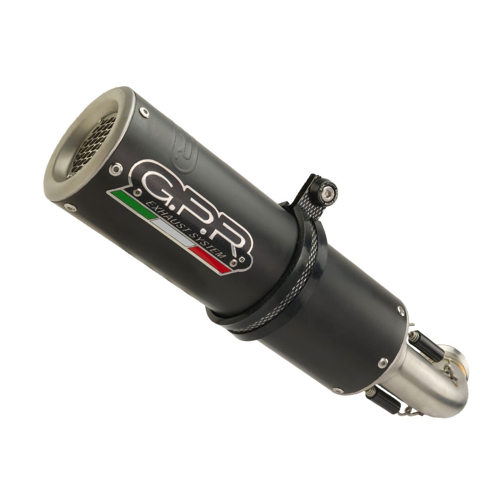 Pot echappement compatible avec Zontes Gk 125 2022-2024, M3 Black Titanium, Homologué et légal, système d'échappement complet avec catalyseur et db killer amovible 