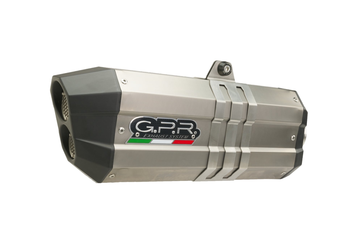 Pot echappement compatible avec Bmw R 1250 Gs -Adventure 2021-2024, Hyper Sonic Titanium, Échappement légal, homologué,silencieux avec db killer amovible et tuyau de liaison spécifique 