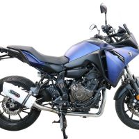 Pot echappement compatible avec Yamaha Tracer 700 2020-2021, Albus Evo4, Homologué et légal, système d'échappement complet avec catalyseur et db killer amovible 