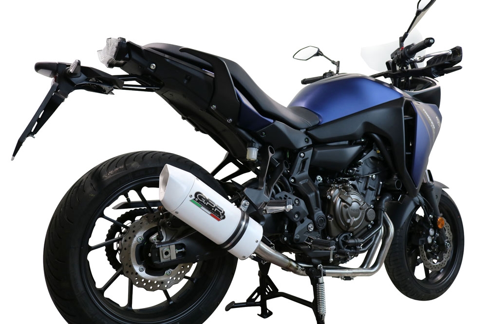 Pot echappement compatible avec Yamaha Tracer 700 2020-2021, Albus Evo4, Homologué et légal, système d'échappement complet avec catalyseur et db killer amovible 