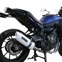 Pot echappement compatible avec Yamaha Tracer 700 2020-2021, Albus Evo4, Homologué et légal, système d'échappement complet avec catalyseur et db killer amovible 