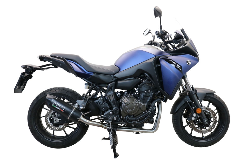 Pot echappement compatible avec Yamaha Tracer 700 2016-2019, Furore Nero, Pot d'échappement complet racing, compris de collecteur et db killer amovible, sans homologation 