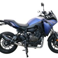 Pot echappement compatible avec Yamaha Tracer 700 2016-2019, Furore Nero, Pot d'échappement complet racing, compris de collecteur et db killer amovible, sans homologation 
