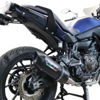 Pot echappement compatible avec Yamaha Tracer 700 2016-2019, Furore Nero, Pot d'échappement complet racing, compris de collecteur et db killer amovible, sans homologation 