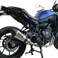 Pot echappement compatible avec Yamaha Tracer 7 GT 2020-2024, GP Evo4 Titanium, Homologué et légal, système d'échappement complet avec catalyseur et db killer amovible 